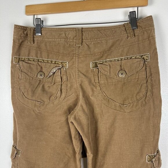 VTG Y2K Mossimo Supply Corduroy Cargo Pants Low Rise Tan Grunge 90s Baggy sz 9 - Picture 2 of 12